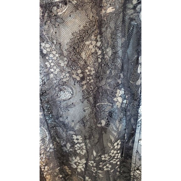 Anthropologie Maeve XS Lace Sheer Long Sleeve Button Down Blouse Black Witchy - Picture 3 of 7